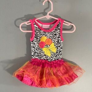 Colorful Zebra Print Kids Costume Size 3-6 Month